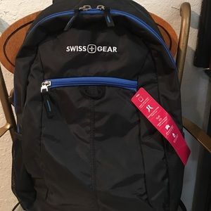 Swiss+Gear Backpack Black with blue zippers